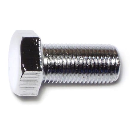 Grade 5, 1/2-20 Hex Head Cap Screw, Chrome Plated Steel, 1 In L, 5 PK